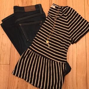 Madewell Peplum Striped T-Shirt